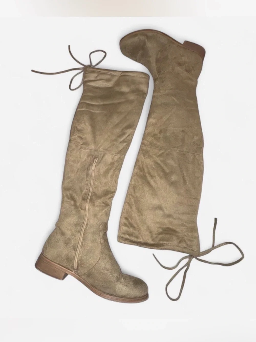 Journee Collection Jezebel Over-the-Knee Suede Wedge Boots with Box – Size 10